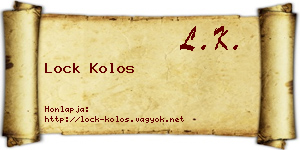 Lock Kolos névjegykártya